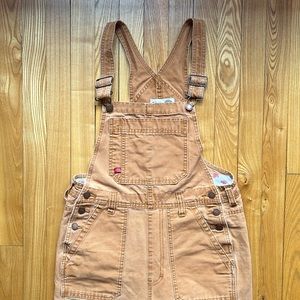 Madewell Tan Brown Canvas Overalls Romper